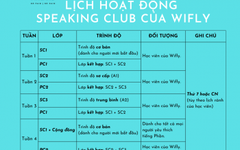 THÔNG BÁO LỊCH HOẠT ĐỘNG SPEAKING CLUB CỦA WIFLY