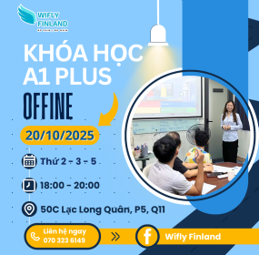Khóa học tiếng Phần Lan Offline A1 ngày 20/10/2025 – Học tiếng Phần Lan offline tại TPHCM cùng Wifly Finland