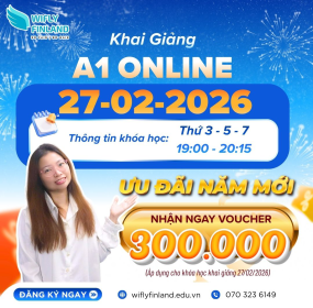 Học Tiếng Phần Lan Online Kho&aacute; A1 - Khai giảng 27/02/2026