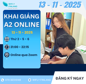 Khai giảng khóa học tiếng Phần Lan online A2 13/11/2025