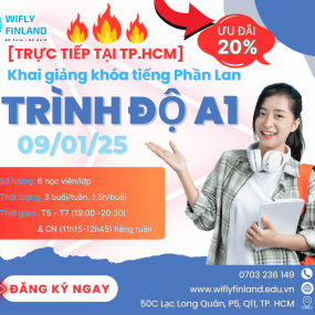 CHIÊU SINH KHÓA HỌC TIẾNG PHẦN LAN TRỰC TIẾP  ĐẦU TIÊN CỦA WIFLY TẠI TP.HCM