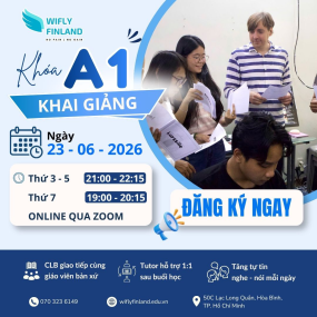 Học Tiếng Phần Lan Online Wifly - Kho&aacute; A1 Khai Giảng 23/06/2026