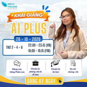 Học Tiếng Phần Lan Online Wifly - Kho&aacute; A1 PLUS Khai Giảng 26/10/2026
