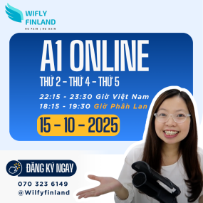 Học tiếng Phần online – Khóa A1 khai giảng 15/10/2025 cùng Wifly Finland