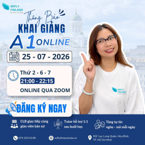 Học Tiếng Phần Lan Online Wifly - Kho&aacute; A1 Khai Giảng 25/07/2026