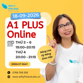 Học Tiếng Phần Lan Online Wifly - Kho&aacute; A1 PLUS Khai Giảng 18/09/2026