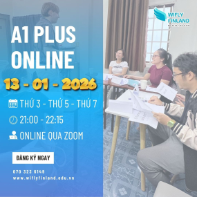 Học Tiếng Phần Lan A1 Plus Online &ndash; Khai Giảng 13/01/2026 | Wifly Finland