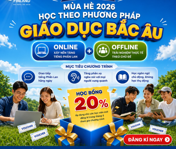 Kh&oacute;a học đặc biệt m&ugrave;a h&egrave; 2026: Học tiếng Phần Lan theo gi&aacute;o dục Bắc &Acirc;u