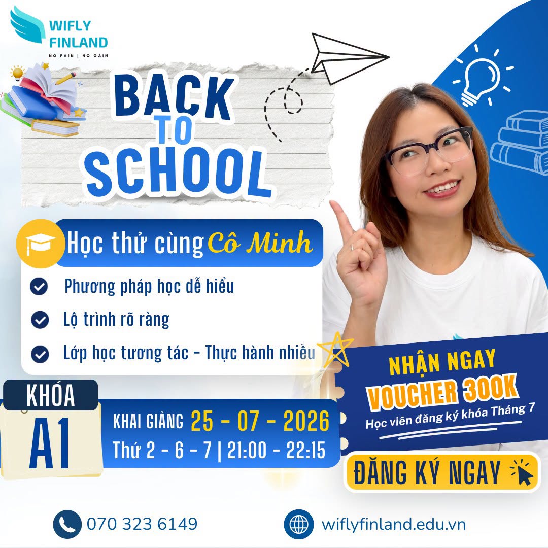 Back to school - free học thử lớp học tiếng Phần dành cho người mới