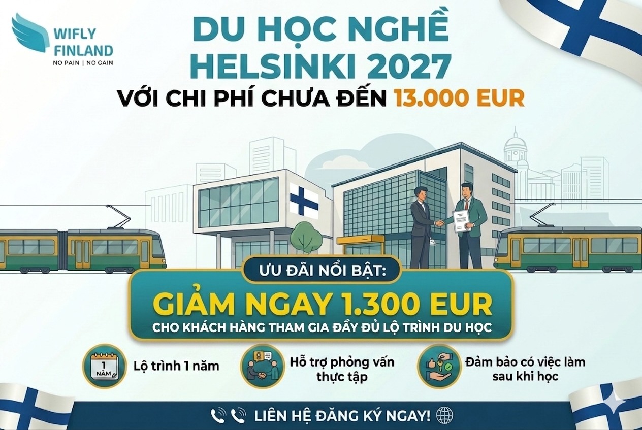 Du học nghề Phần Lan Helsinki 2027 - Lộ trình wifly finland