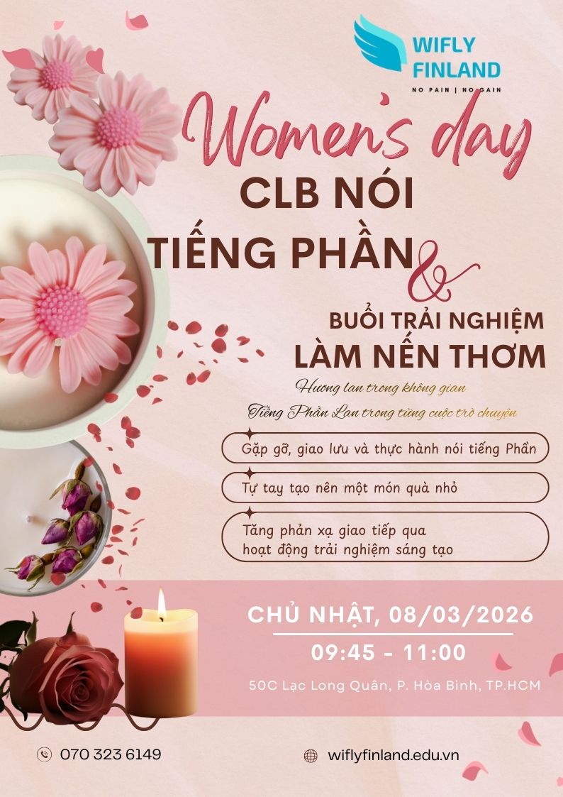 clb nói tiếng Phần Lan tại TP.HCM 2026 - Workshop làm nến thơm 8/3