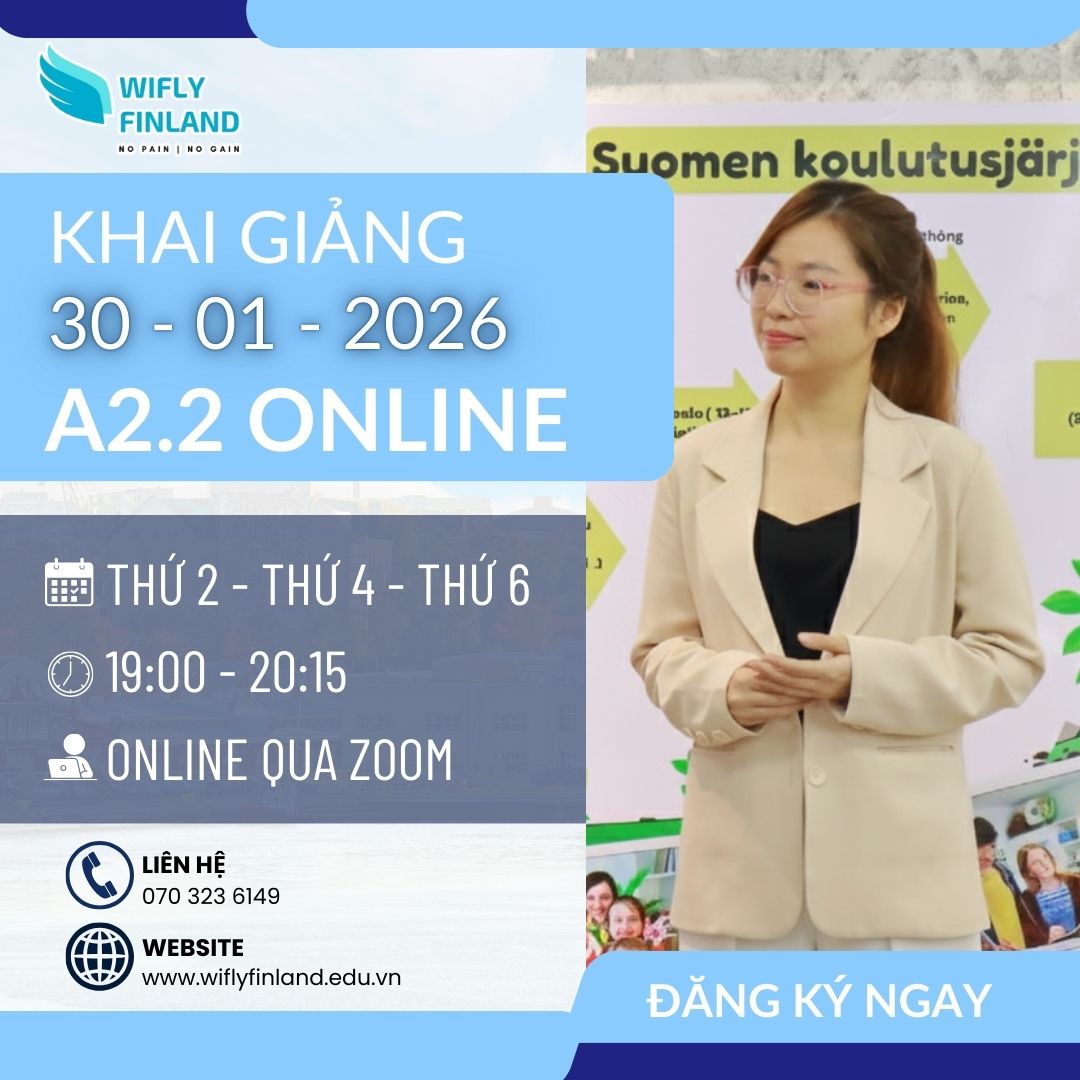 khai giảng khóa học tiếng Phần Lan online A2