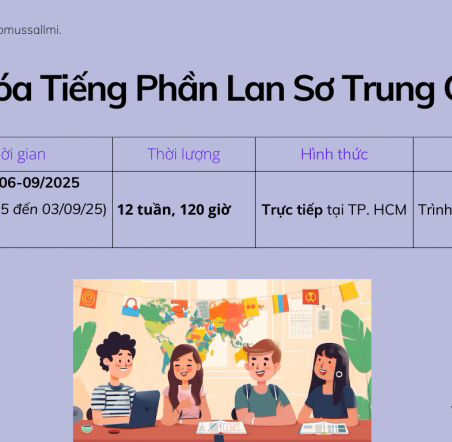 Khóa Tiếng Phần Lan Sơ Trung Cấp